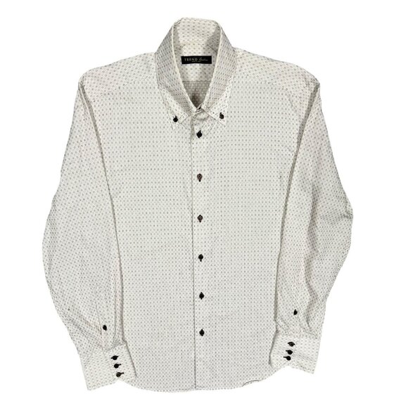 Corneliani Trend Dress Shirt Textured Box Weave Made in Italy 41 16 Large - Picture 1 of 11